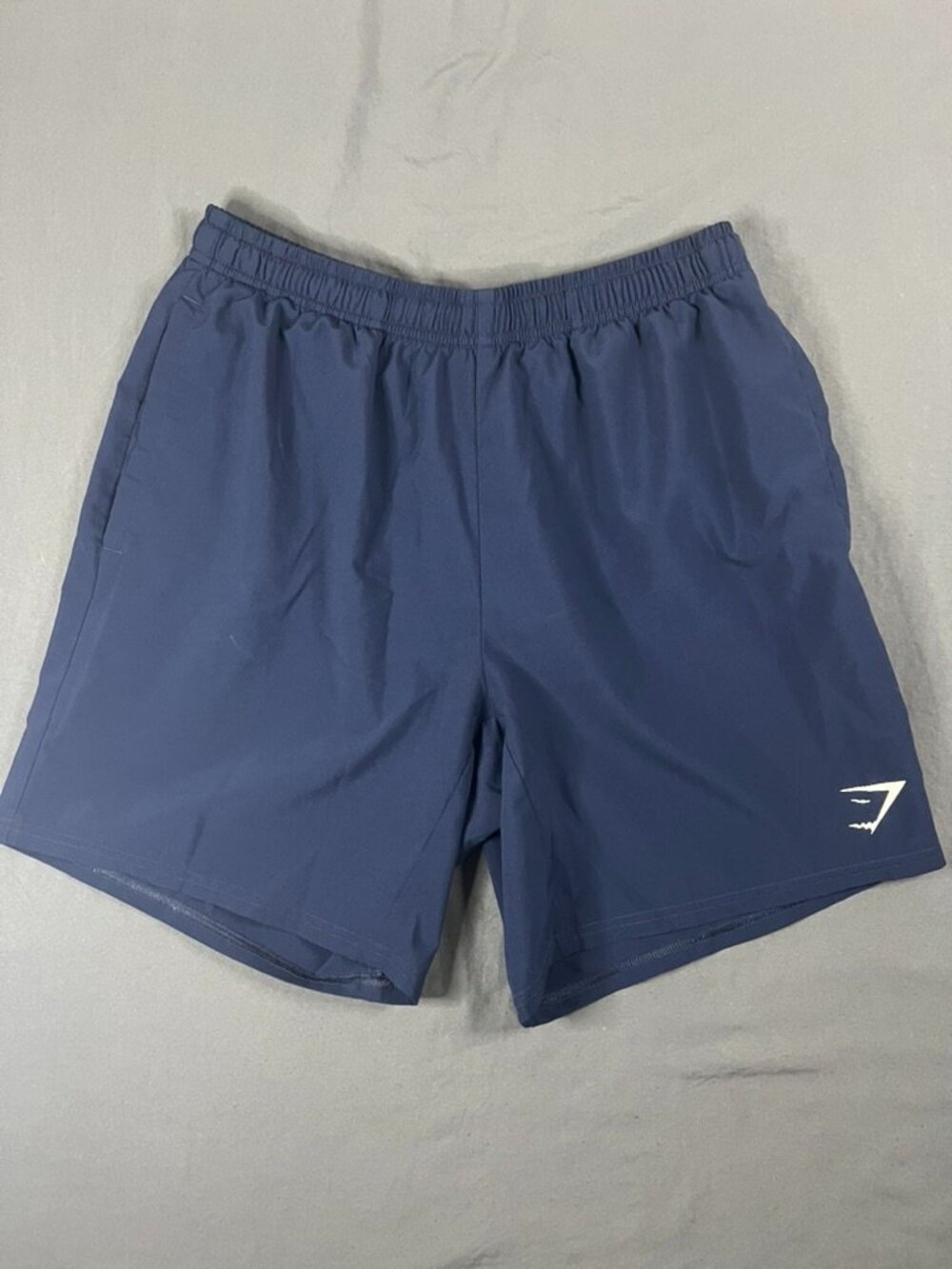 Gymshark Crest Shorts Mens Medium Navy Blue Athletic Gym Training Shorts